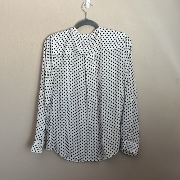 INC International Concepts Black and White Polka Dot Shirt size 12 - Picture 3 of 6